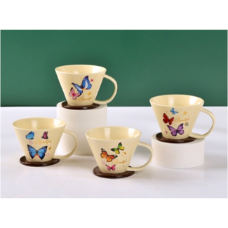  مج كبير ابيض فراشات  68/48 - مع قاعدة