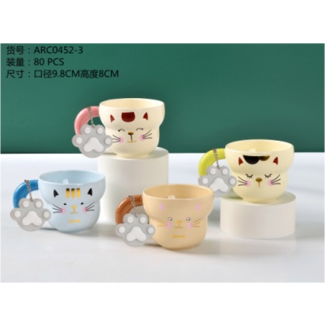 مج كبير يد كبيرة رسمات قطة - مدالية يد قطة 68/58- ملون 