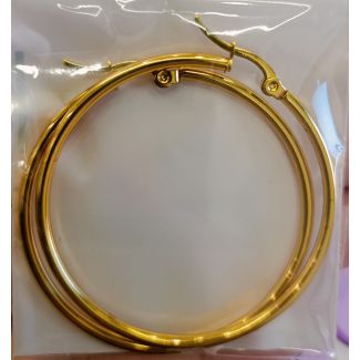 حلق ستانليس ستيل دائري رفيع حجم وسط - 8/12