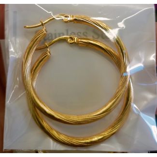 حلق ستانليس ستيل دائري عريض - 8/12