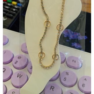 خلخال - ترس مع حلقات رفيعة دهبي 9/2 (set - 23)