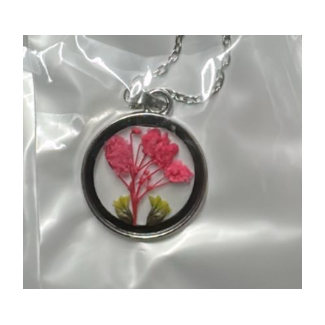 قلادة مستديرة زهرة زهري مجفف   (39/24) 