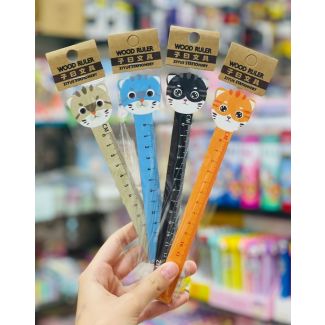 مسطرة خشب 15 سم قطة
