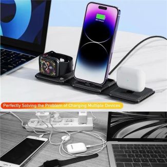 قاعدة شحن 3 ب 1 للسماعة و للساعة والجوال