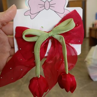 بكلة شعر فيونكة ورد 20/7 - مع سترس