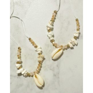 خلخال صدفة واحدة واحجار 4/4  (SET - 04)