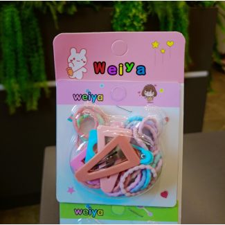 علبة ربطات وكلبسات شعر ملونة 49/5 