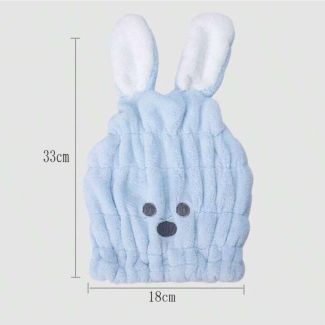 طاقية تنشيف شعر ( ازرق ) شكل ارنب 13/33