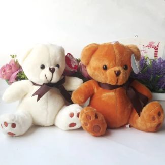 مجسم دب وشبرة -  16/1 بني او ابيض