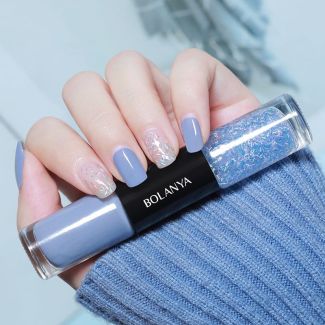  C118  مناكير زوجي أزرق فاتح وجلتر