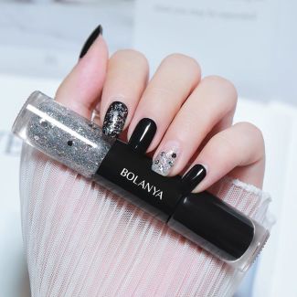  C135  مناكير زوجي أسود وجلتر