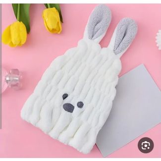 طاقية تنشيف شعر ابيض شكل ارنب 13/33