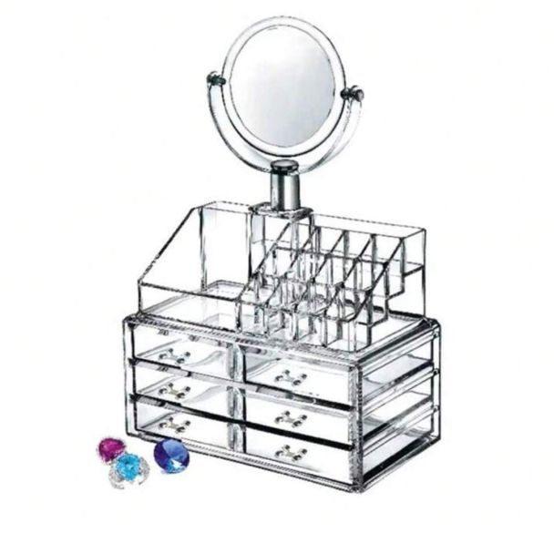 منظم مكياج مع مراة وجوارير 10/58