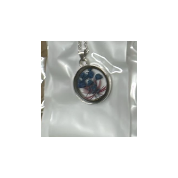 قلادة مستديرة زهرة بنفسجي المجففة   (39/17) 