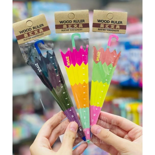 مسطرة خشب 12 سم شكل شمسية