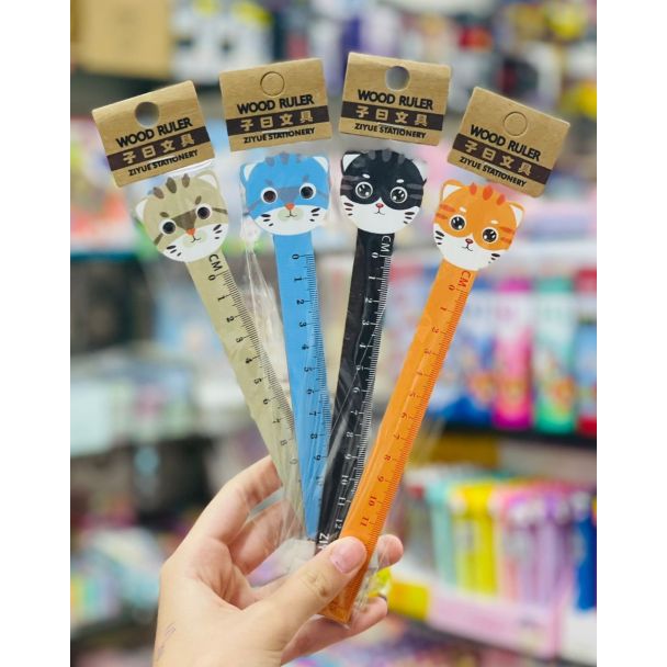 مسطرة خشب 15 سم قطة