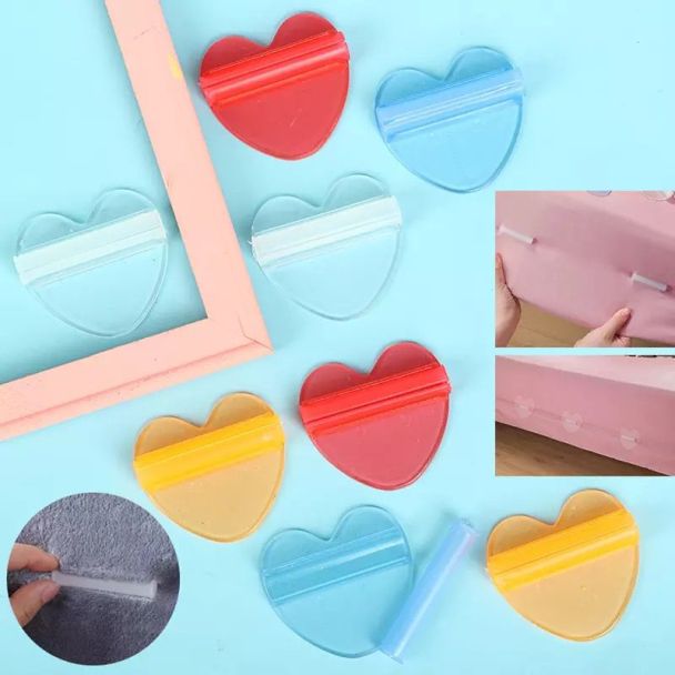 مشابك شراشف شفاف 6 قطع ملاقط تثبيت الشراشف بالفرشة