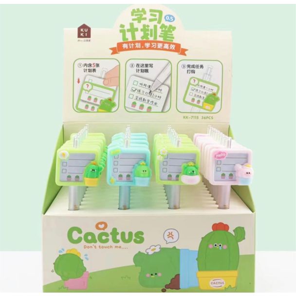 قلم حبر صبار مع نوت بوك   ستاند 36 قلم